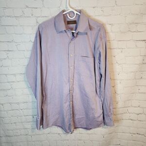 Men's Tasso Elba Lavender Longsleeve Button-Up Shirt